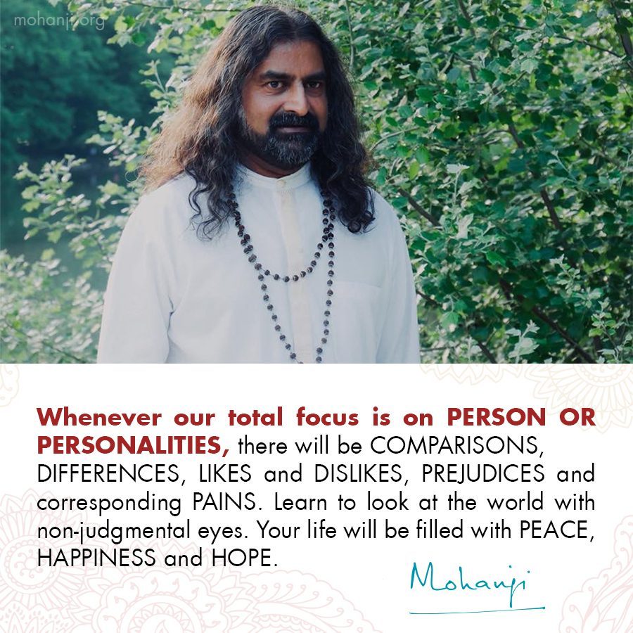 Mohanji quote - Comparison vs non-judgement