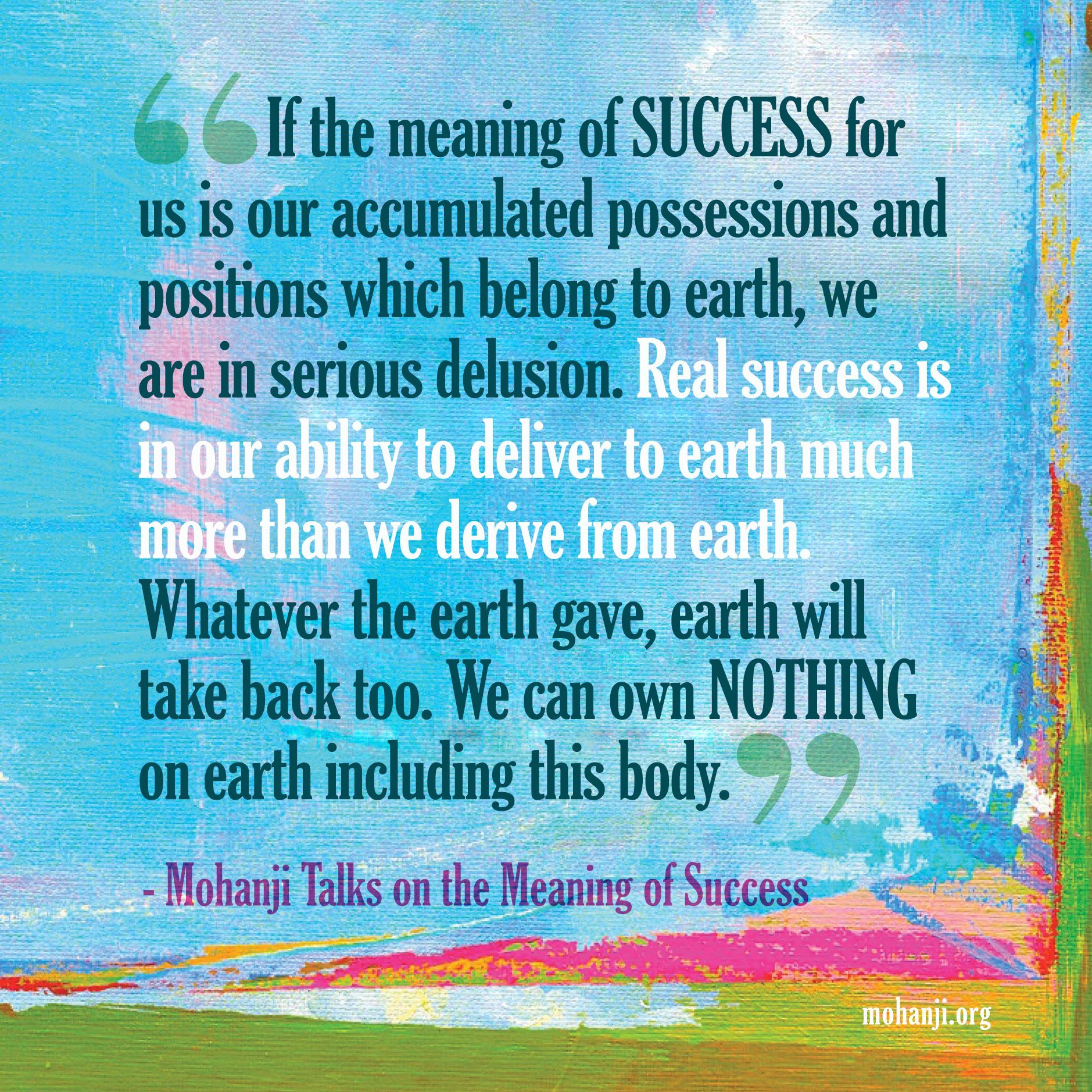 Mohanji quote - Success, meaning of