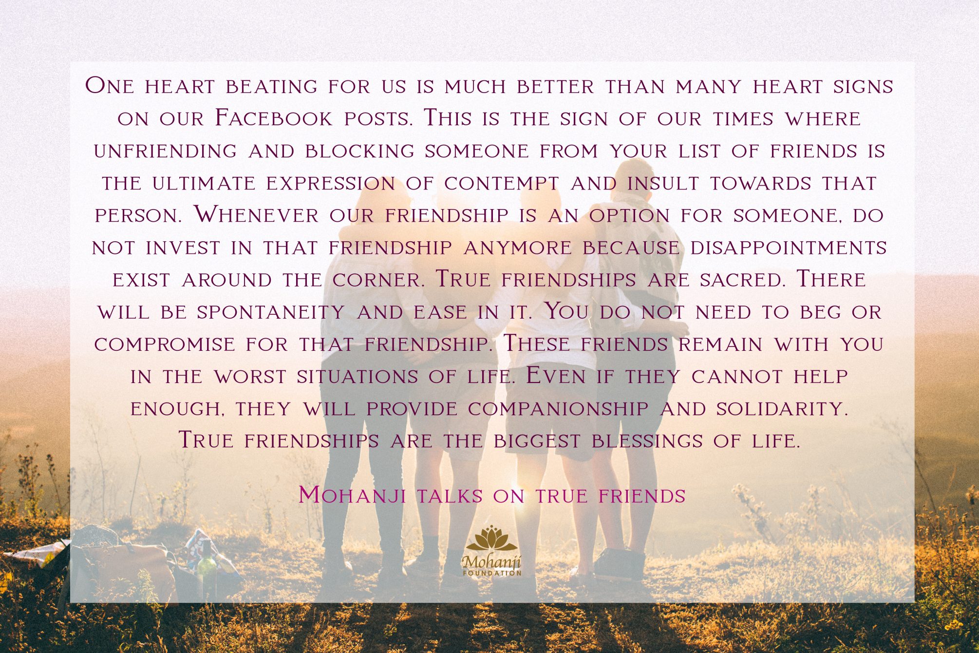 Mohanji quote - True friends